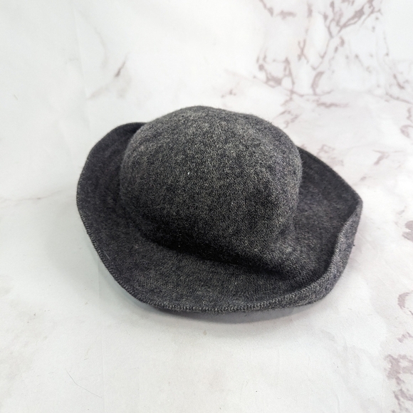 Vintage Hat Bucket Womens Gray Floppy Felted Embroidered Floral Pink - Picture 4 of 9